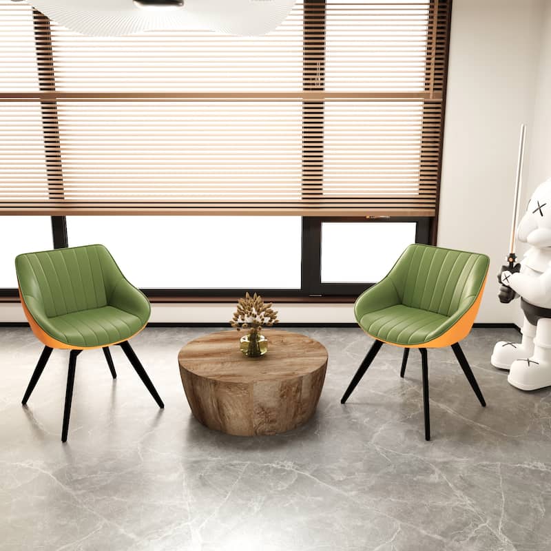 MDF 3-Piece Table and Chair Set with Cushioned Seats - Chair size: 25.47” L x 25.2” W x 31.1” H