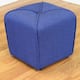 Sopri Upholstered Cube Modern Ottoman - Deep Blue