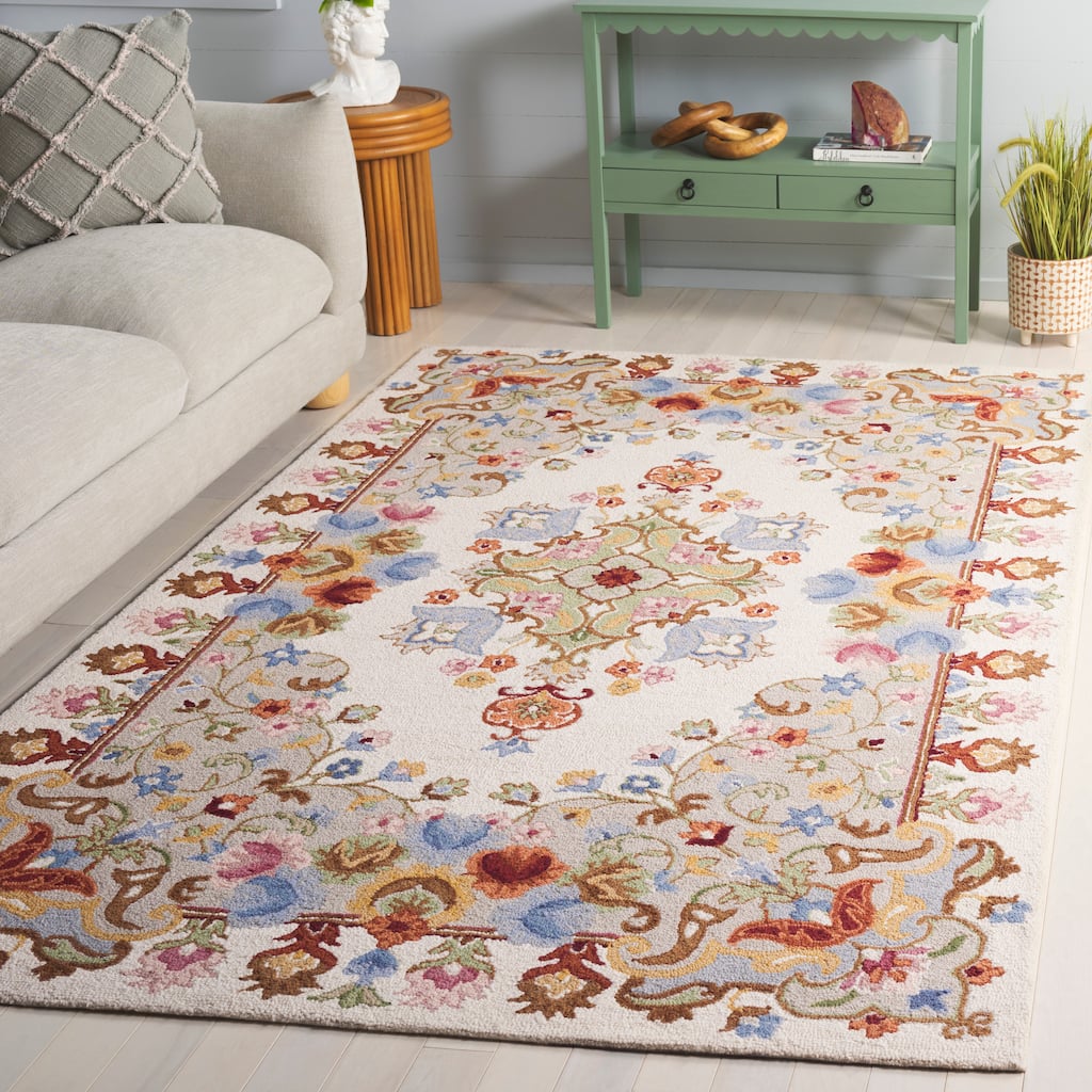 SAFAVIEH Handmade Chelsea Malfridur French Country Floral Wool Rug