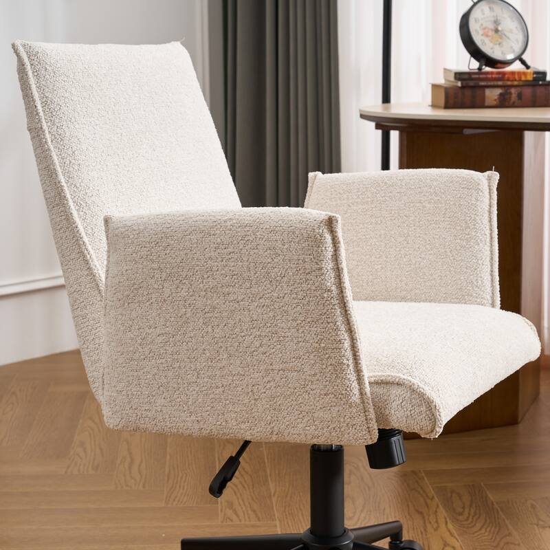 Upholstered Fabric Swivel Task Chair, Office Chair with Wheels