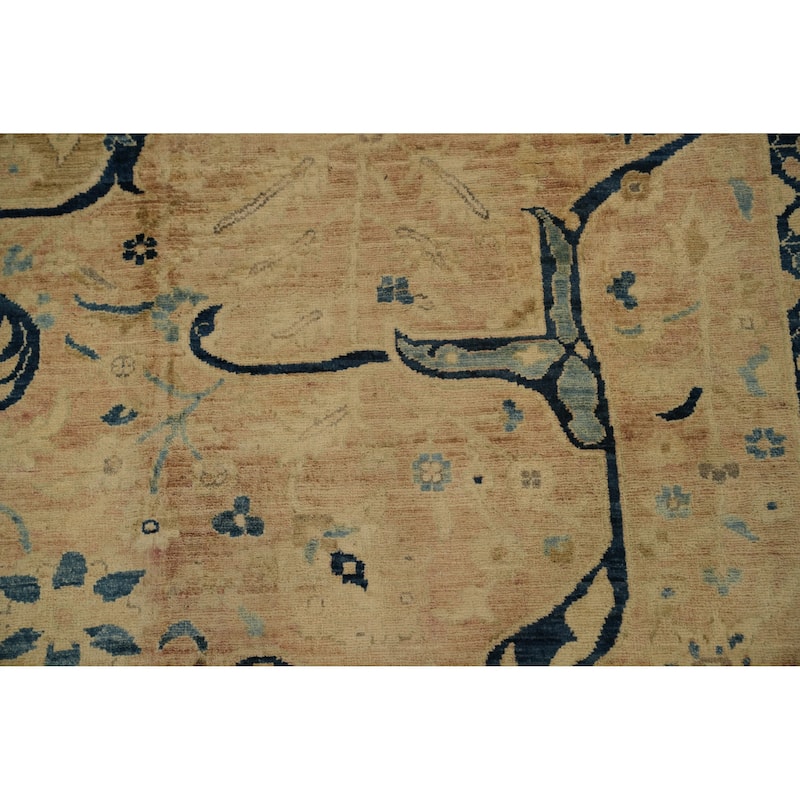 Hand Knotted Oriental 100% Wool Carpet Floral Beige & Ivories N/A Area Rug - 11' 5'' X 9' 1''