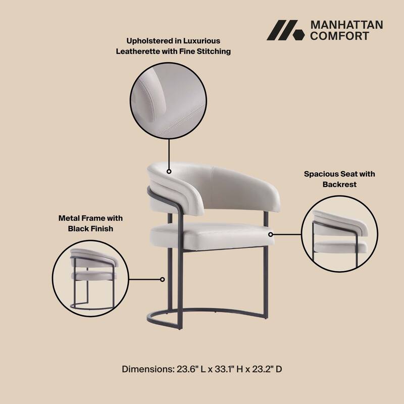 Manhattan Comfort Augusta Modern Leatherette Upholstered Dining Chair