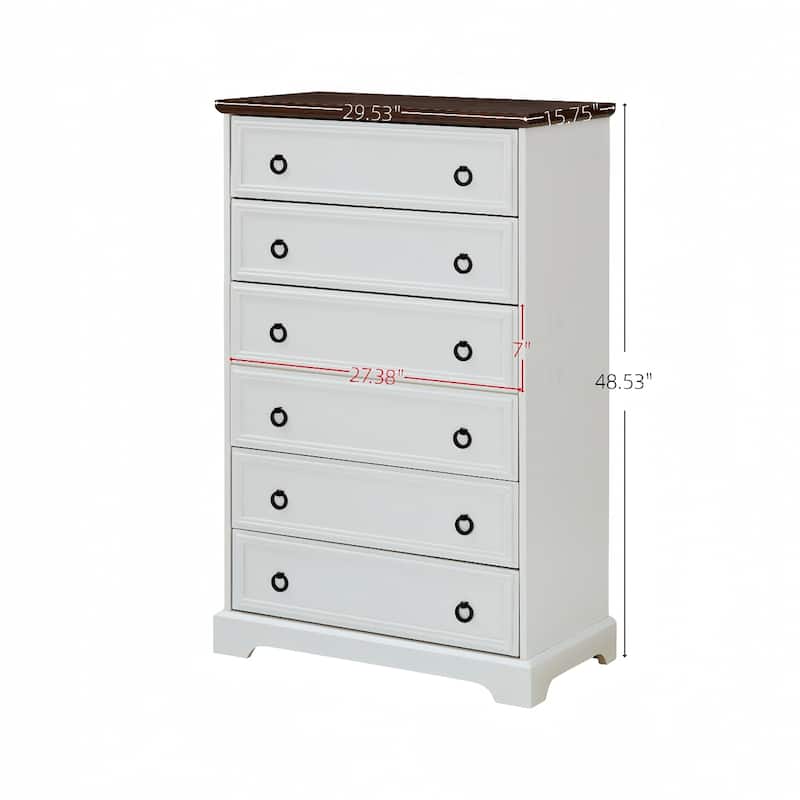 6 Drawer Dresser,Dressers for Bedroom,Tall Chest of Drawers Closet