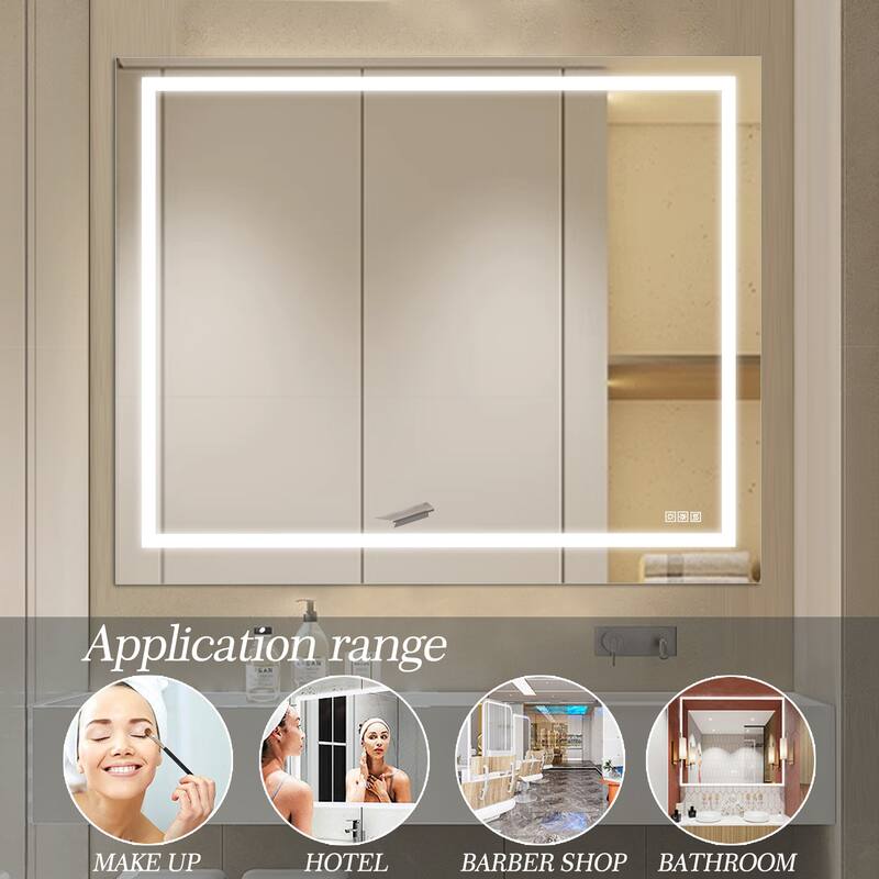 LED Bathroom Mirror 48x 36 Inch with lights,anti-Fog & Dimming Led Bathroom Vanity Mirror