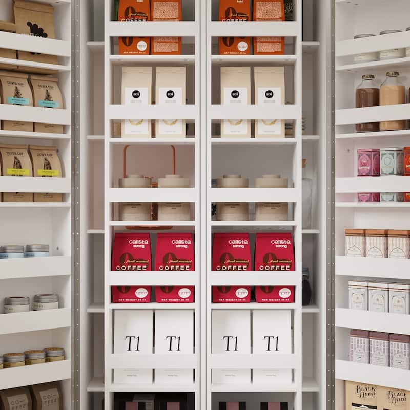 White Storage Cabinet: Kitchen Pantry, Buffet, Large 72.2"H Bookshelf