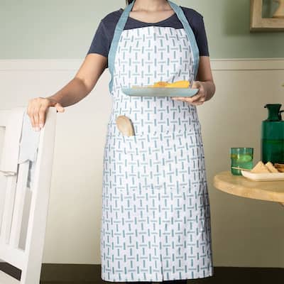 Expobazaar Maze Cotton Kitchen Apron / Blue - Cotton
