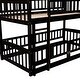 preview thumbnail 9 of 33, Twin Over Twin Low Bunk Bed with Fence and Ladder