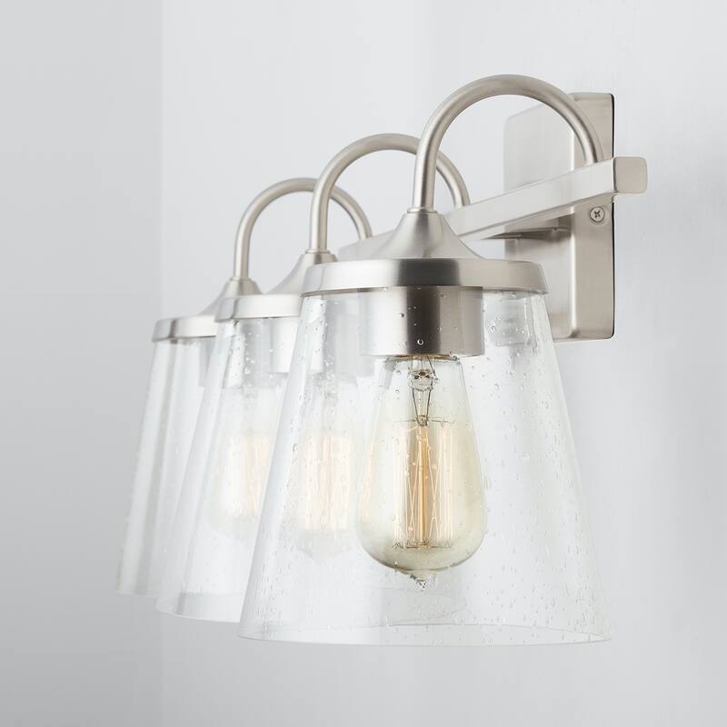Jayne 3-light Bath/ Vanity Fixture w/ Clear Seeded Glass