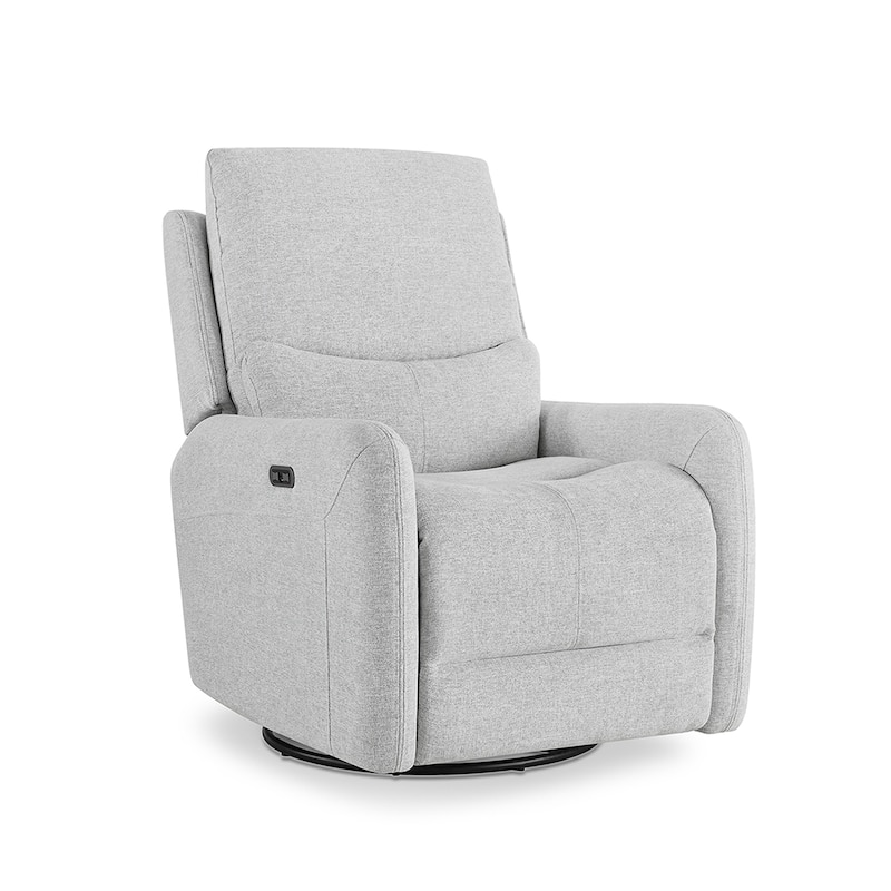 30" Power Recliner 360-degree Swivel Arm Chair Faux Leather