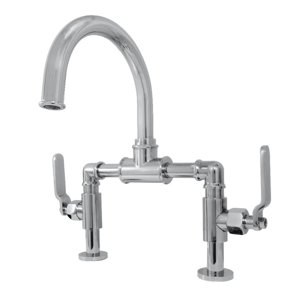 Kingston Brass Whitaker 1.2 GPM Deck Mounted Bridge Bathroom Faucet