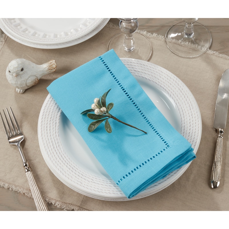 Classic Hemstitch Border Dinner Napkin (Set of 12) - 20" x 20" - Set of 12