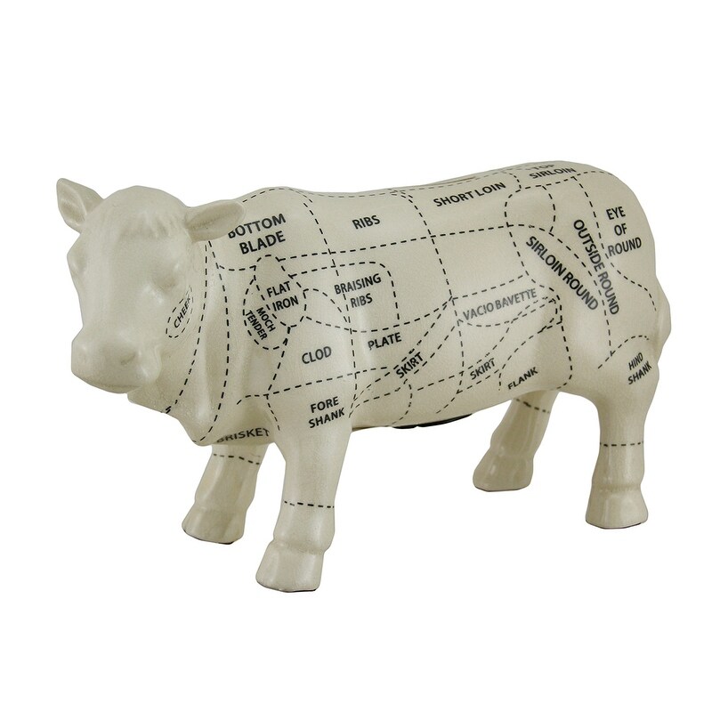 Shop White Ceramic Cow Shaped Coin Bank Butcher Chart Piggy Bank