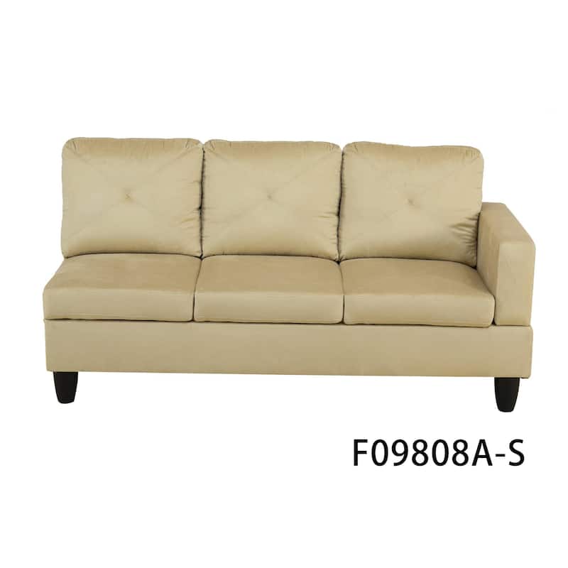 Beige Microfiber 3-Piece Living Room Sofa Set