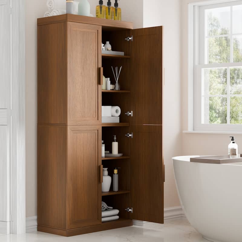 3-Set Wooden Door Sideboard Buffet Storage Cabinets with Adjustable Shelves - 93"Lx36"H