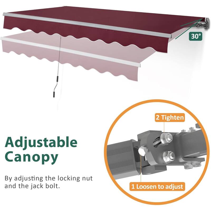 MCombo Patio Awning 8x7 Feet Sunshade Canopy for Manual Retractable Awnings