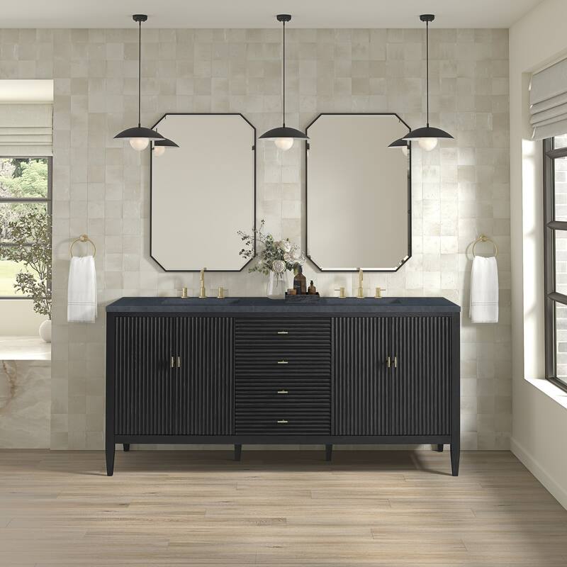 James Martin Vanities 485-V72-3CSP Myrrin 72" Double Basin Wood Vanity