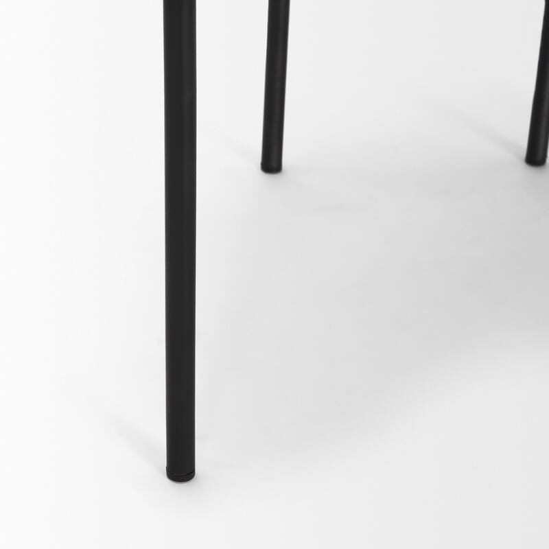 Parker Muted Brown Faux Leather w/ Black Metal Dining Chair (Set of 2) - 21.7L x 21.3W x 28.7H