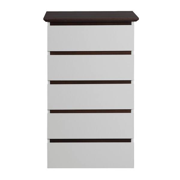 Modern White 5-Drawer Dresser, 15.7"D x 23.62"W x 39.4"H - On Sale - Bed  Bath & Beyond - 40165361
