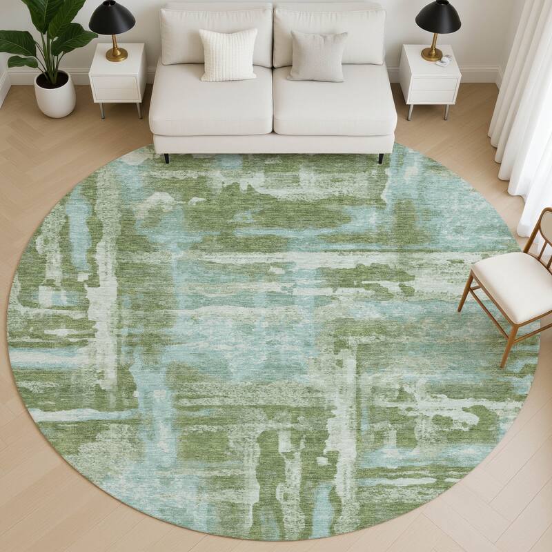Premium Washable Super Soft Modern Glam Mayfield Rug - Cactus - 8' x 8'