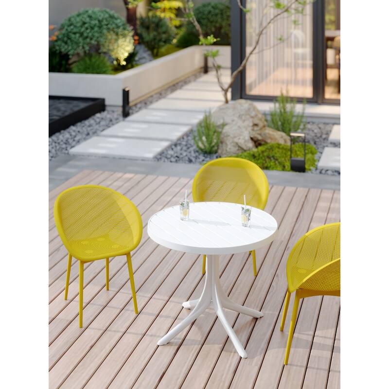 2-Pack Modern Lounge Chairs - Indoor/Outdoor All-Weather PP Plastic, Lightweight for Patio, Beach, Living Room