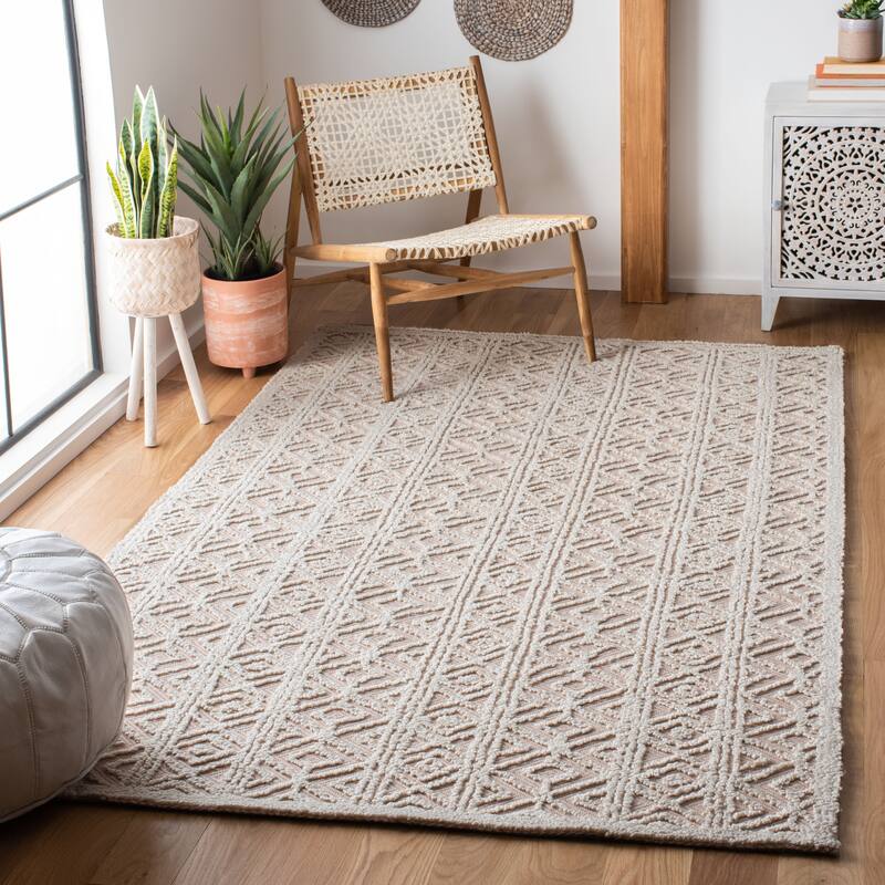 Martha Stewart by SAFAVIEH Handmade Filoteia Wool Rug - 8' x 10' - Beige/Pink