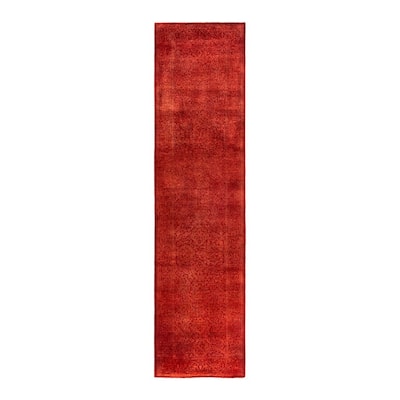 Contemporary Overdyed Wool Hand Knotted Runner - 2' 5" x 9' 9"