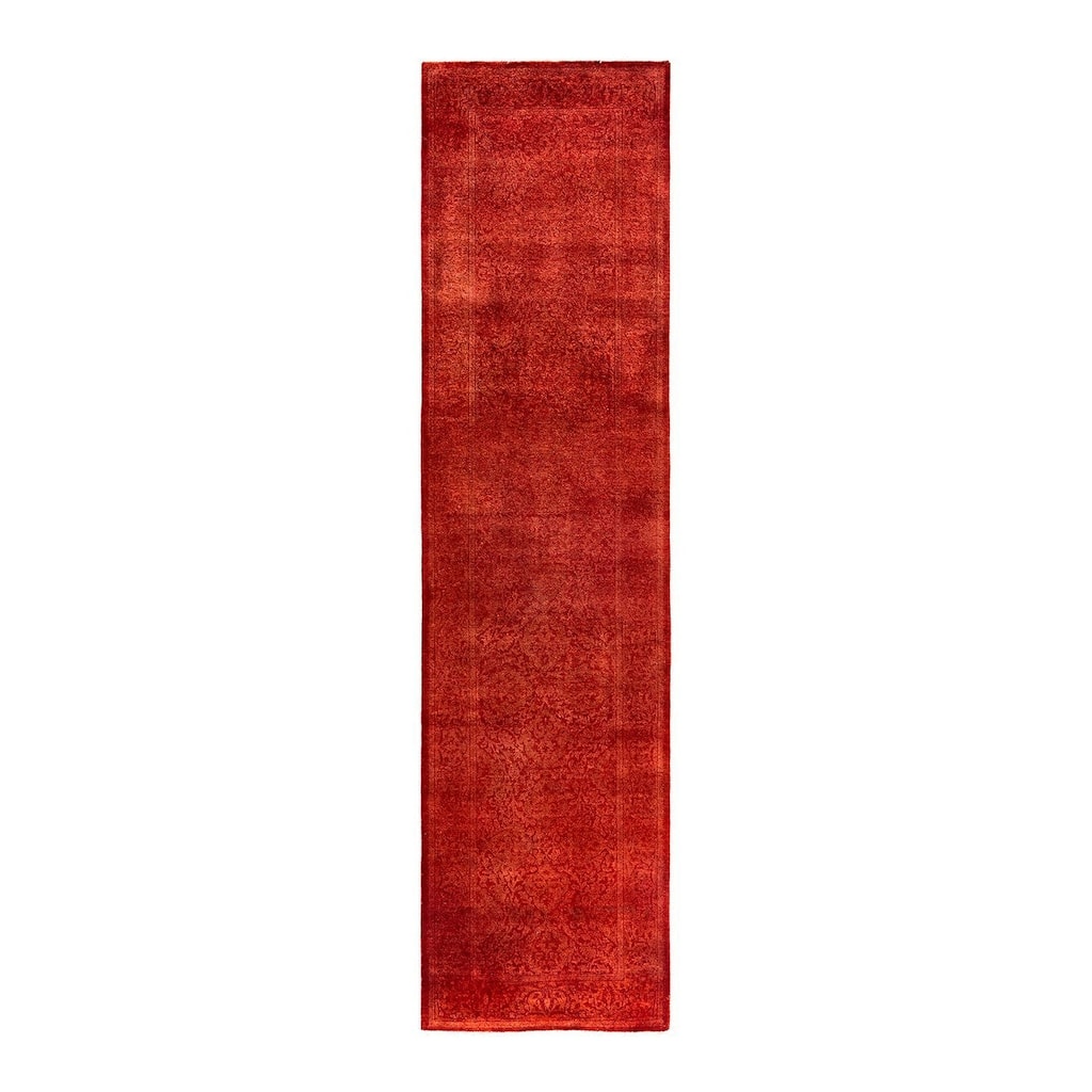 Contemporary Overdyed Wool Hand Knotted Runner - 2' 5" x 9' 9"