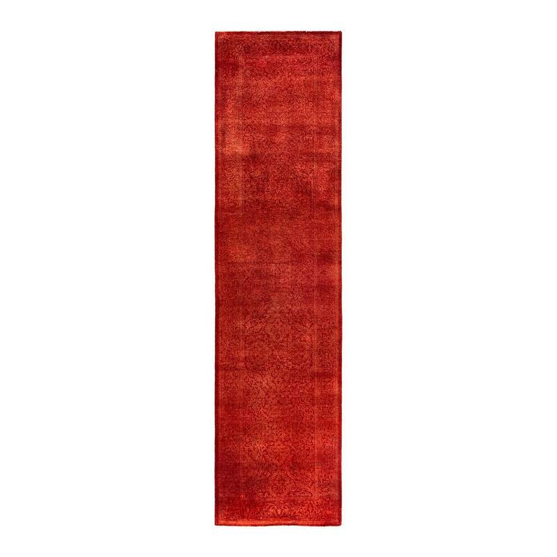 Contemporary Overdyed Wool Hand Knotted Runner - 2' 5" x 9' 9"