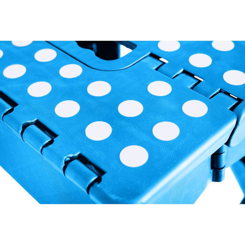 Folding Step Stool with Anti-Slip Surface 9" Blue - 12" H x 1.5" W x 13" D