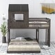 preview thumbnail 8 of 7, Simple Twin Over Full Wooden Bunk Bed Loft Bed With Ladder and Guardrails