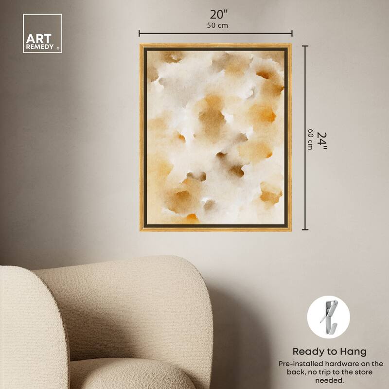 Art Remedy Pearls And Amber Framed Watercolor Boho Abstracts