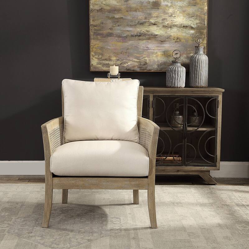 Uttermost Encore 28-3/4" Wide Rubber Wood Framed Dual Arm Accent Chair