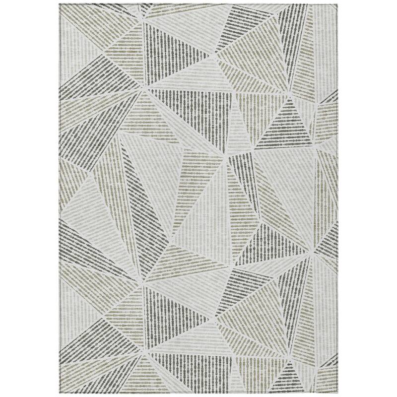 Machine Washable Indoor/ Outdoor Chantille Mosaic Geometric Rug