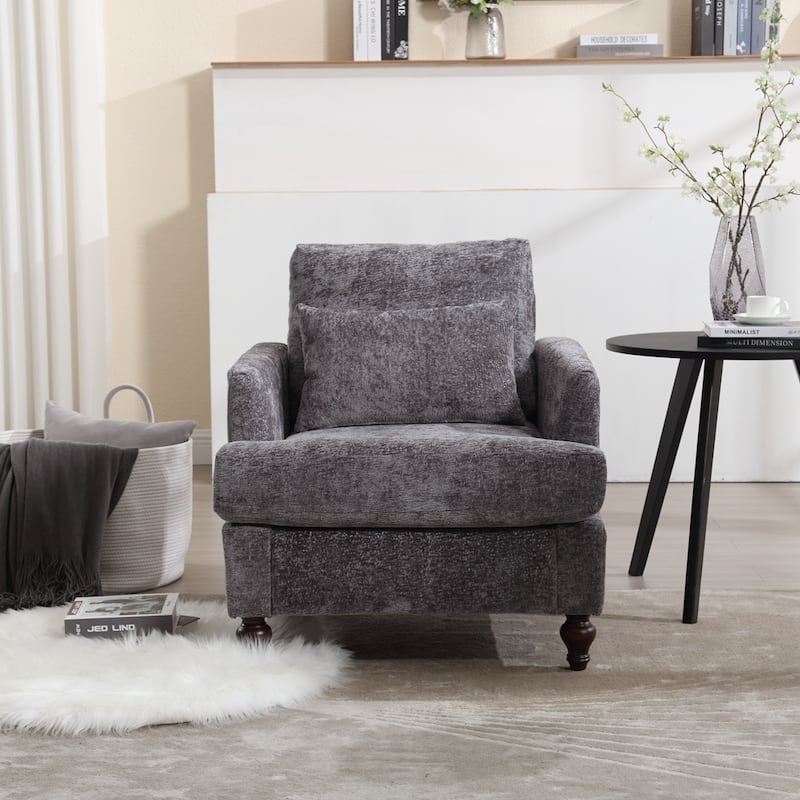 Modern Wood Frame Armchair for Living Room