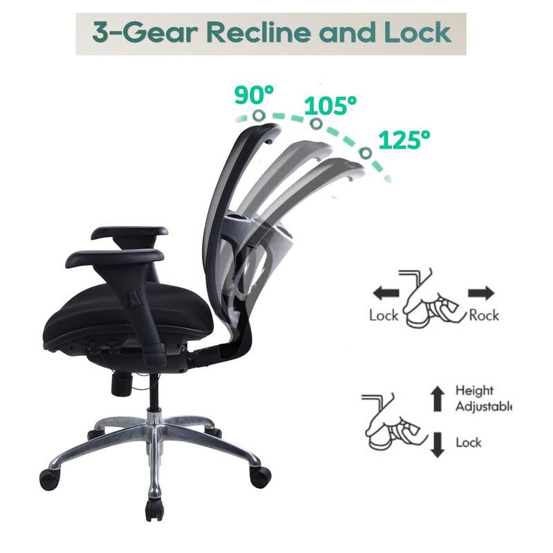 Cubiclesdotcom IMPACT Ergonomic Mesh Office Chair, 3D Lumbar Support, 350 lbs, Black