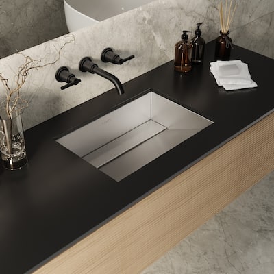Ruvati 20 x 14 inch Brushed Stainless Steel Undermount Bathroom Sink Stainless Steel - RVH6140ST