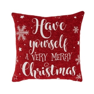 Festive Delight Chenille Jacquard Holiday Throw Pillow
