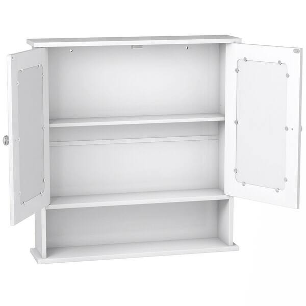 Shop Costway New Bathroom Wall Cabinet Double Mirror Door Cupboard