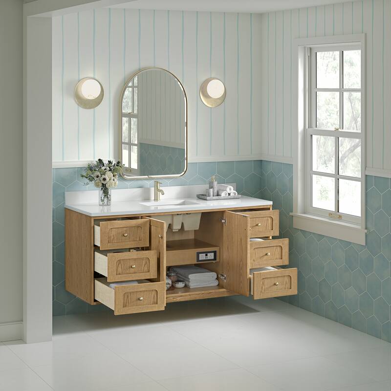 Laurent 60" Single Vanity, Light Natural Oak - 60S