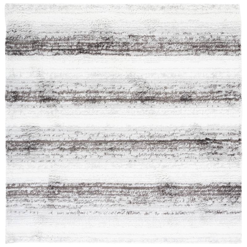 SAFAVIEH Berber Shag Marusya Rug - 7' Square - Light Grey/Grey