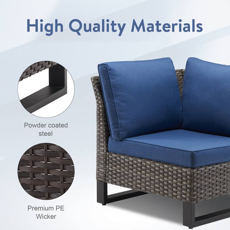 Gymojoy L-Shaped Outdoor Corner Sectional Sofa 6-seats Couch Conversation Set