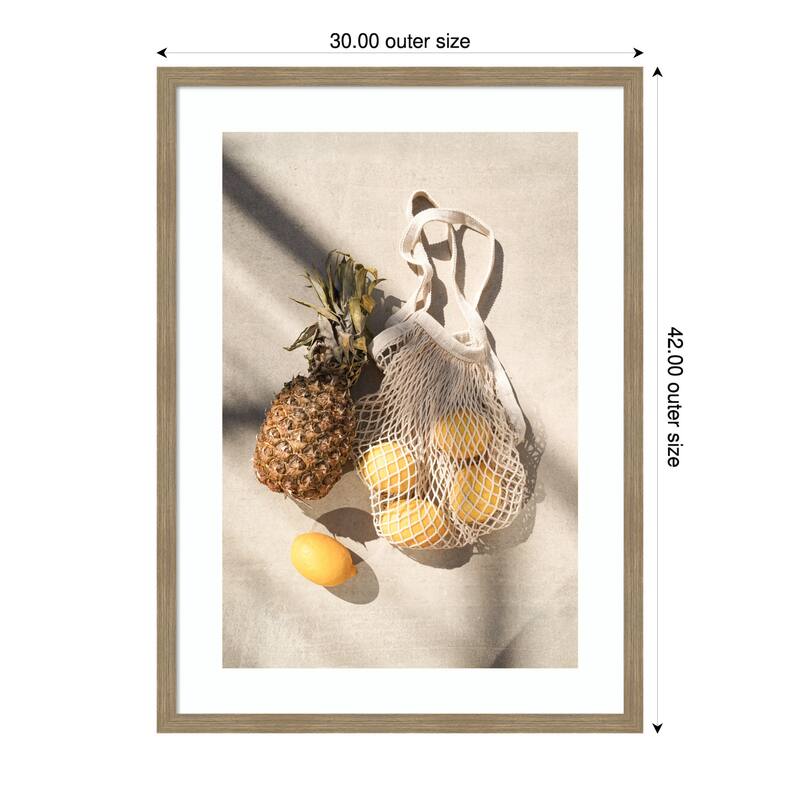 Summer Fruits by Henrike Schenk Wood Framed Wall Art Print - 30 x 42 in