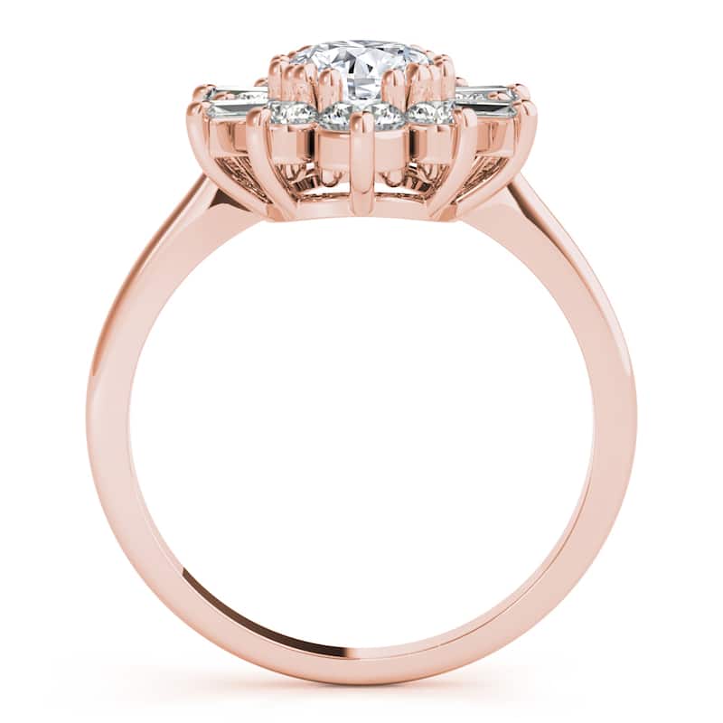 Auriya 14k Rose Gold Lab Grown Oval Diamond Halo Engagement Ring 0.50 to 5.00 ct. tw. (F-G VS)