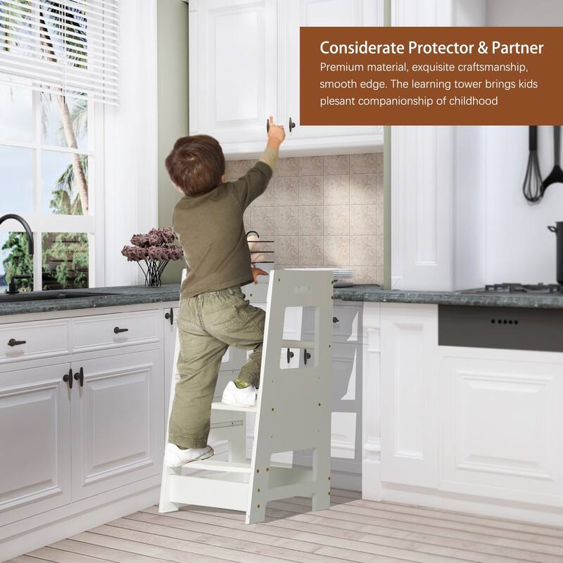 Toddler Standing Tower Kitchen Step Stool - 35.43" * 4.13" * 19.69"