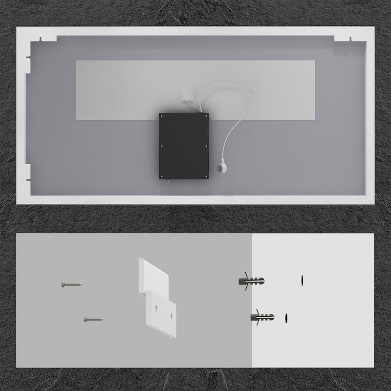 Frameless LED Lighted Anti-Fog Tempered Glass Bathroom Vanity Mirror - 20"x28"