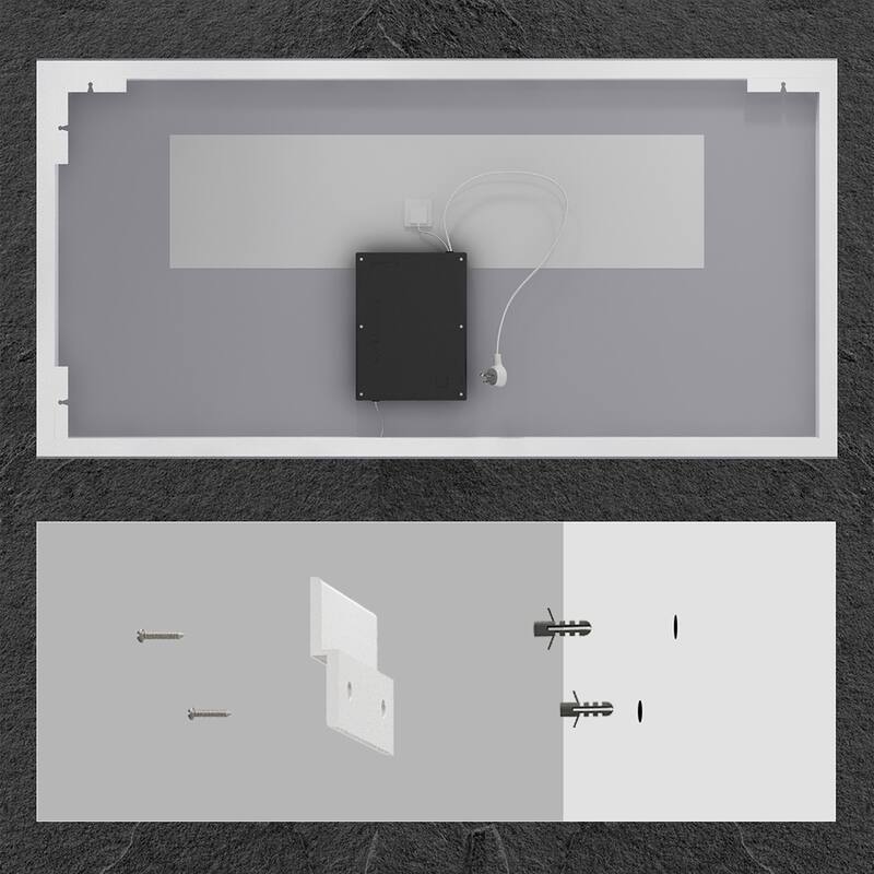 KIOTEE Frameless Front lit LED Lighted Anti-Fog Tempered Glass Bathroom Vanity Mirror with ETL and 3-Year Warranty