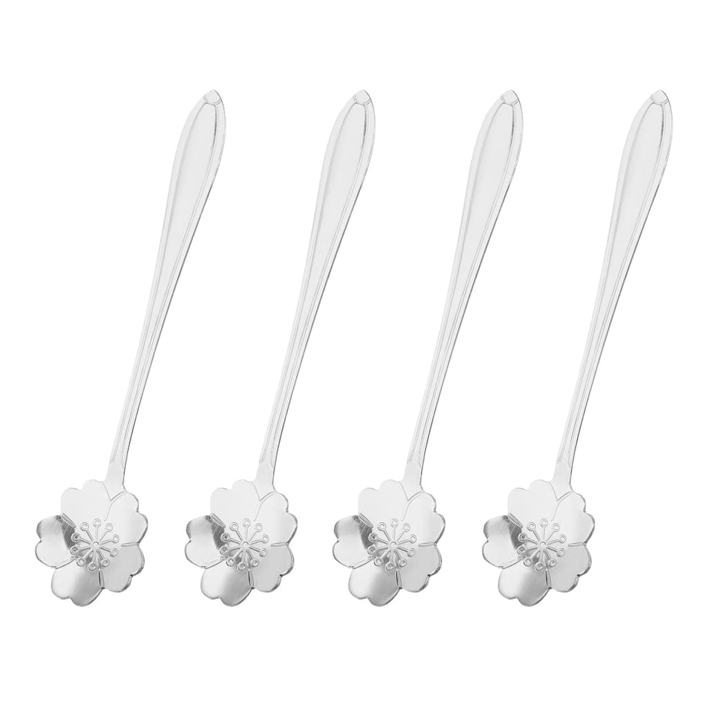 4Pcs 5" Stainless Steel Flower Spoons Coffee Spoon Small Teaspoon