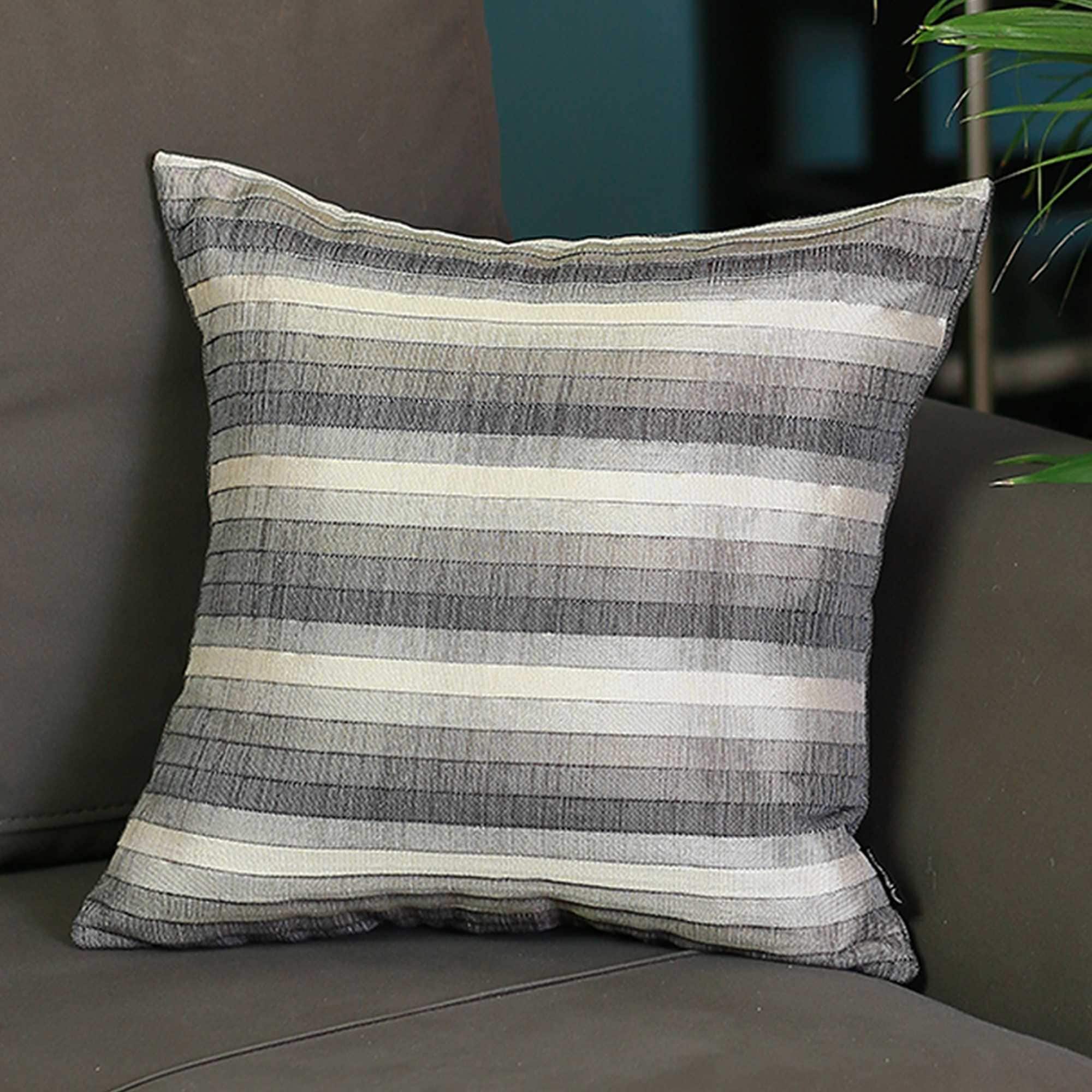 Gray Taupe And White Stripe Decorative Throw Pillow Cover Gray Taupe And White Stripe Decorative Throw Pillow Cover