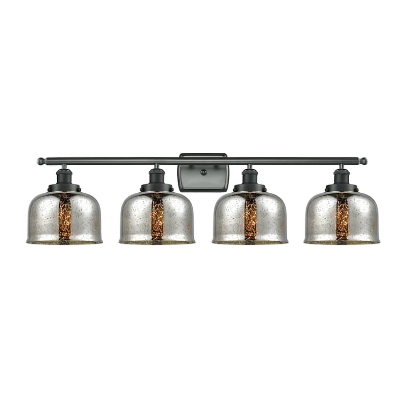Innovations Lighting 916-4W-11-38 Bell Vanity Bell 4 Light 38" Wide - Matte Black / Silver Plated Mercury