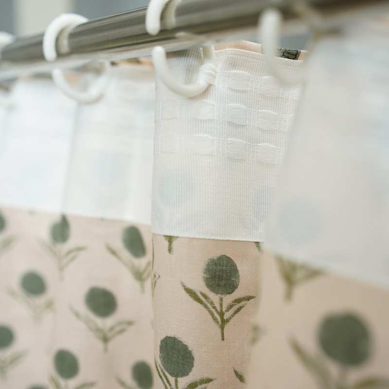 Fabdivine Block Print Curtain or Drape Decorative Home Accent Bed or Living Room